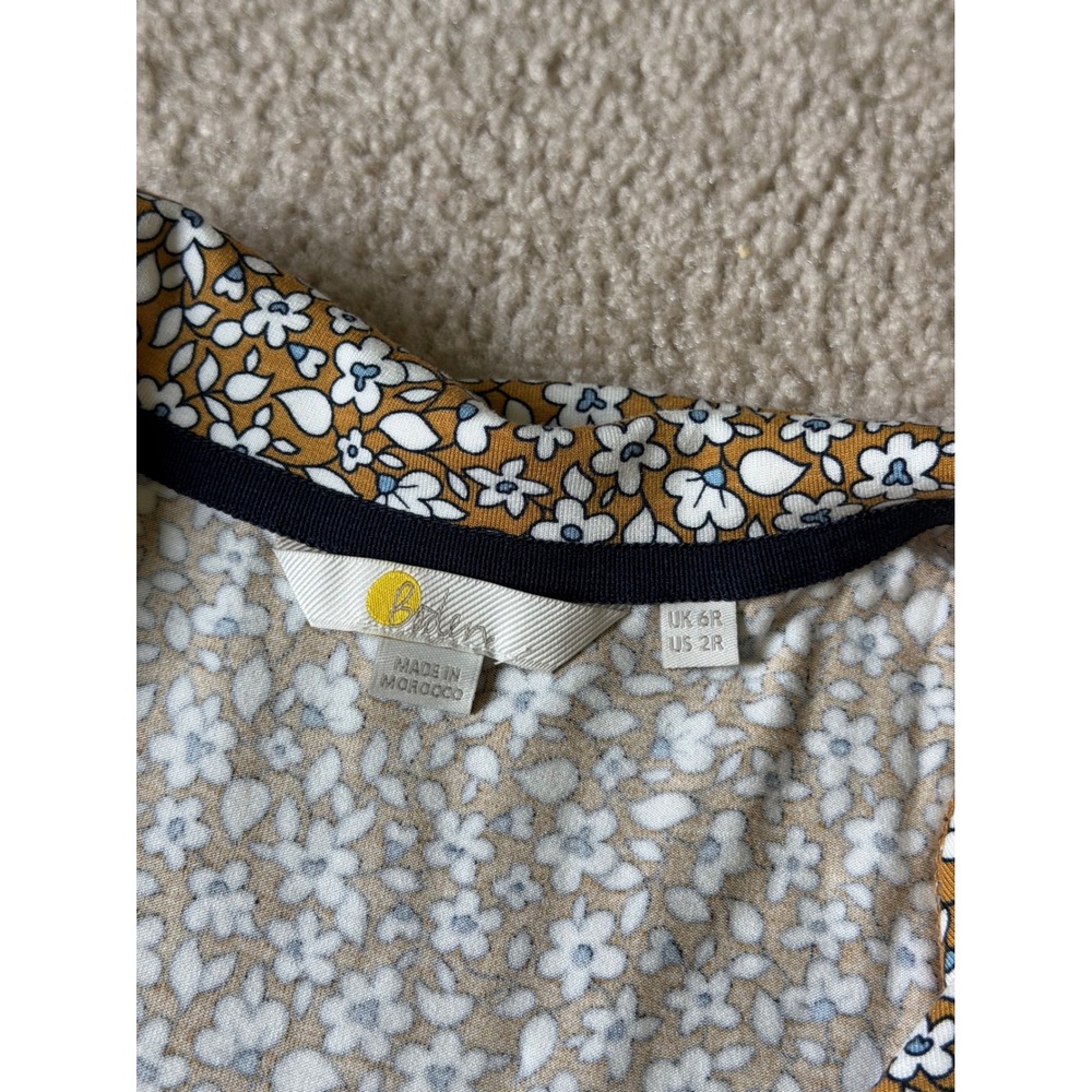 Boden Mini Dress Fixed Wrap Jersey Brioche Blooming Bud Floral size 2 - Picture 5 of 11